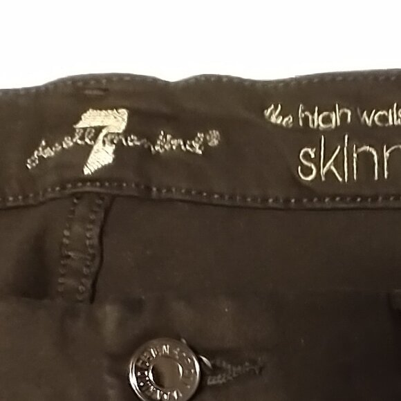 7 for All Mankind, high rise, true black , skinny jeans, size 32 - Picture 5 of 6
